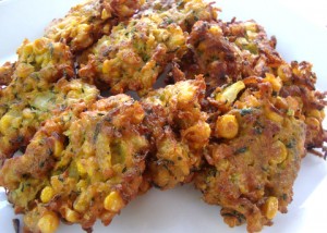 Curry Zucchini Corn Fritters - The Gentle Chef