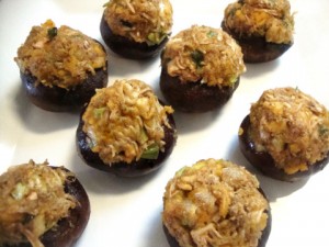 Mock Crab Stuffed Mushrooms