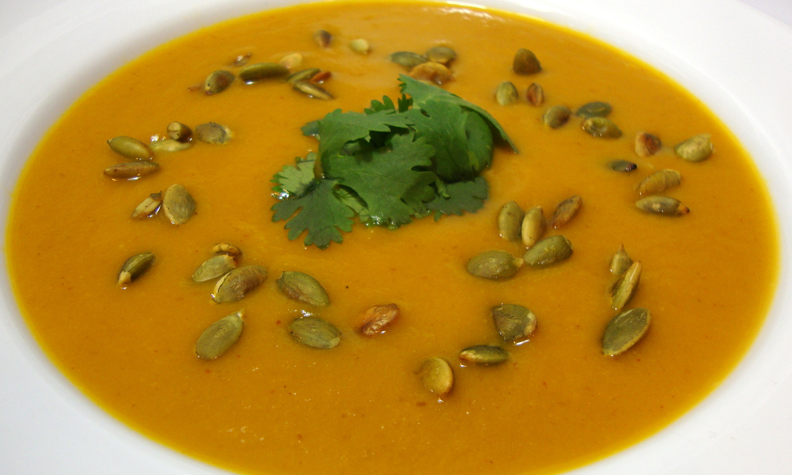 Spicy Chipotle Pumpkin Soup with Toasted Pepitas