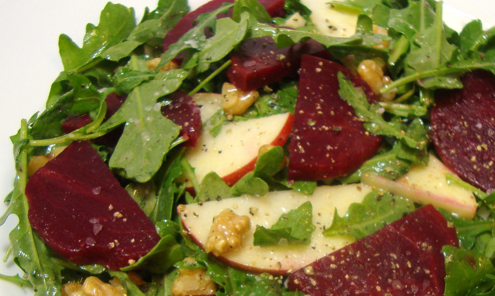 Apple, Walnut and Beet Salad with Citrus Miso Vinaigrette