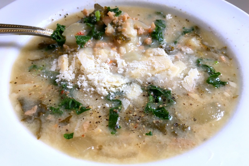Zuppa Toscano – Vegan Italian “Sausage” Potato Kale Soup